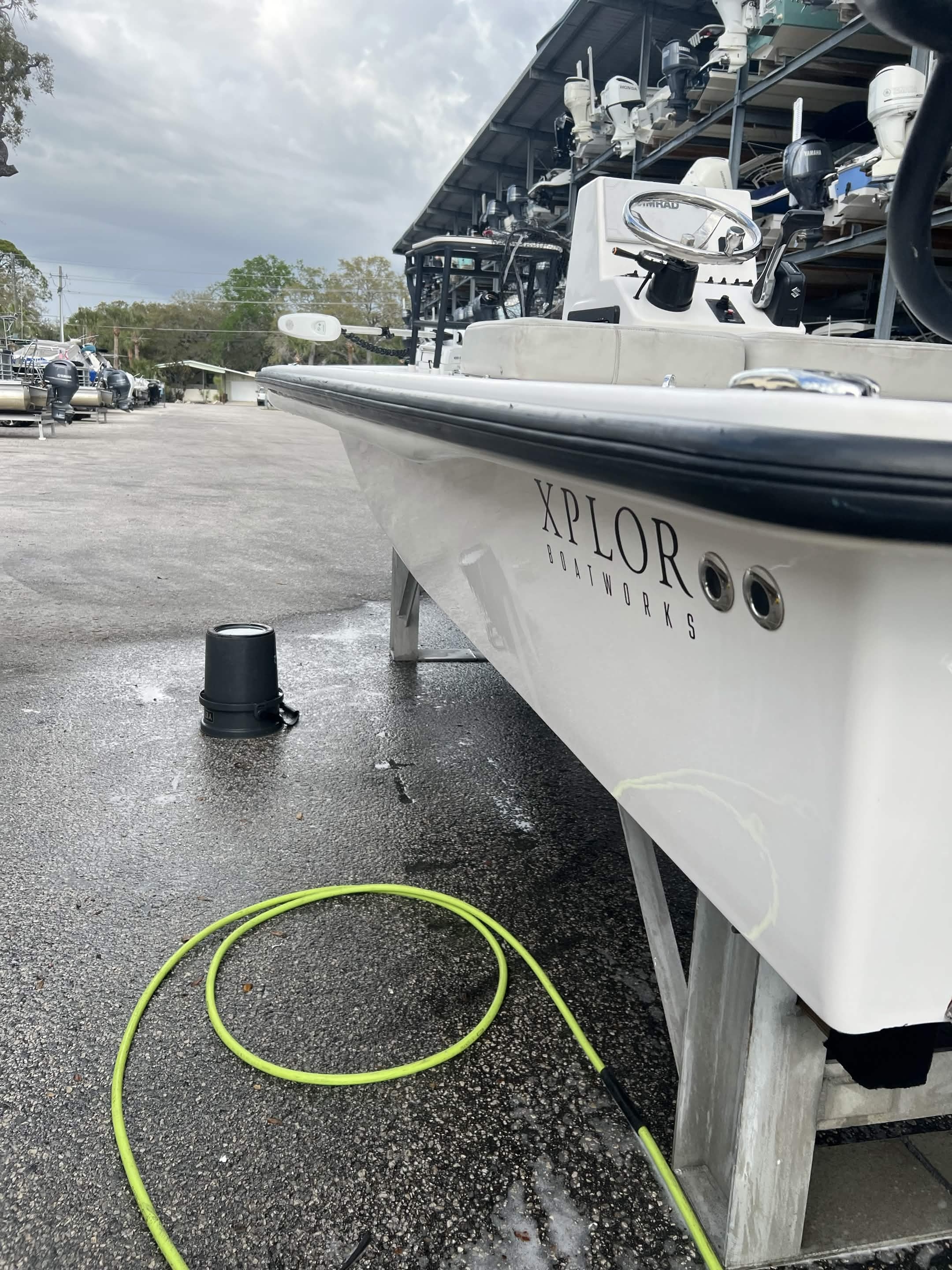Boat after buff and wax in Tarpon Springs